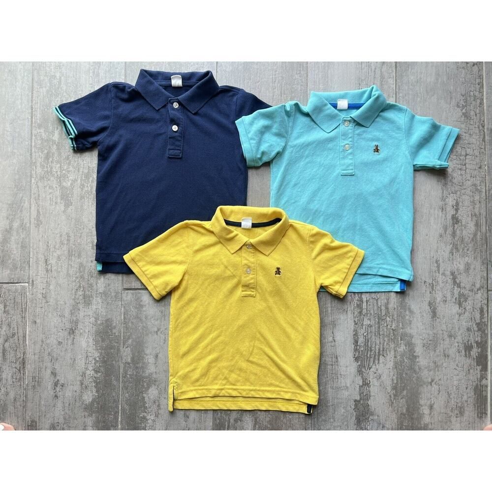 Lot Set of 3 Baby Gap Toddler T-Shirt Pique Polo Casual Cotton Boys Oxford 4 4T